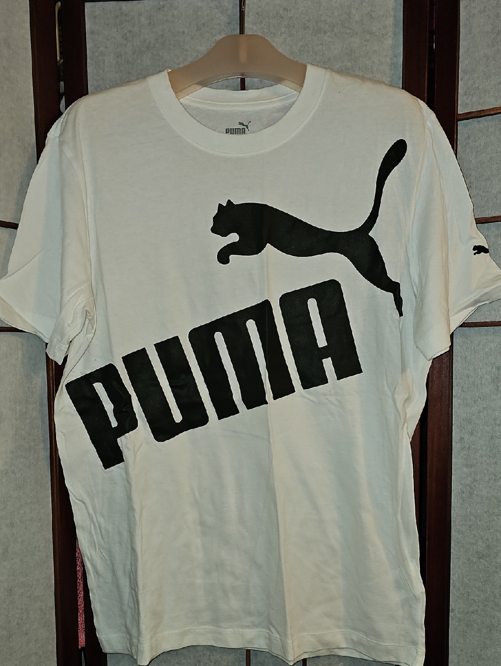 Puma White Tee with Large Black Logo